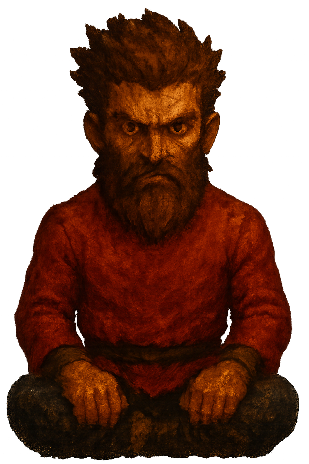 Stoic guardian meditating